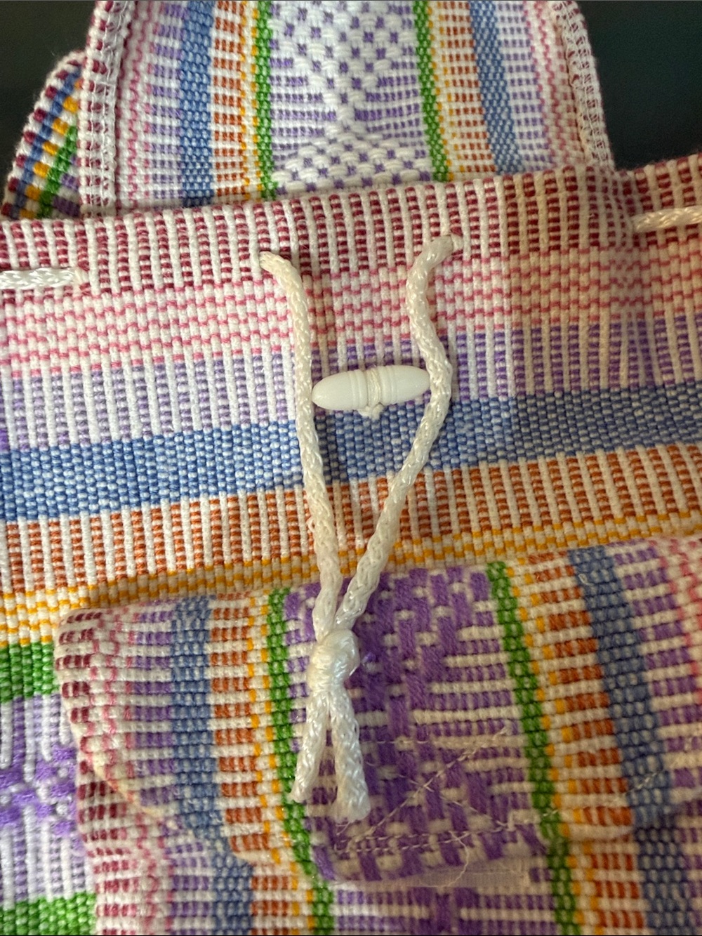 Multicolor Woven Drawstring Backpack - Picture 8 of 8